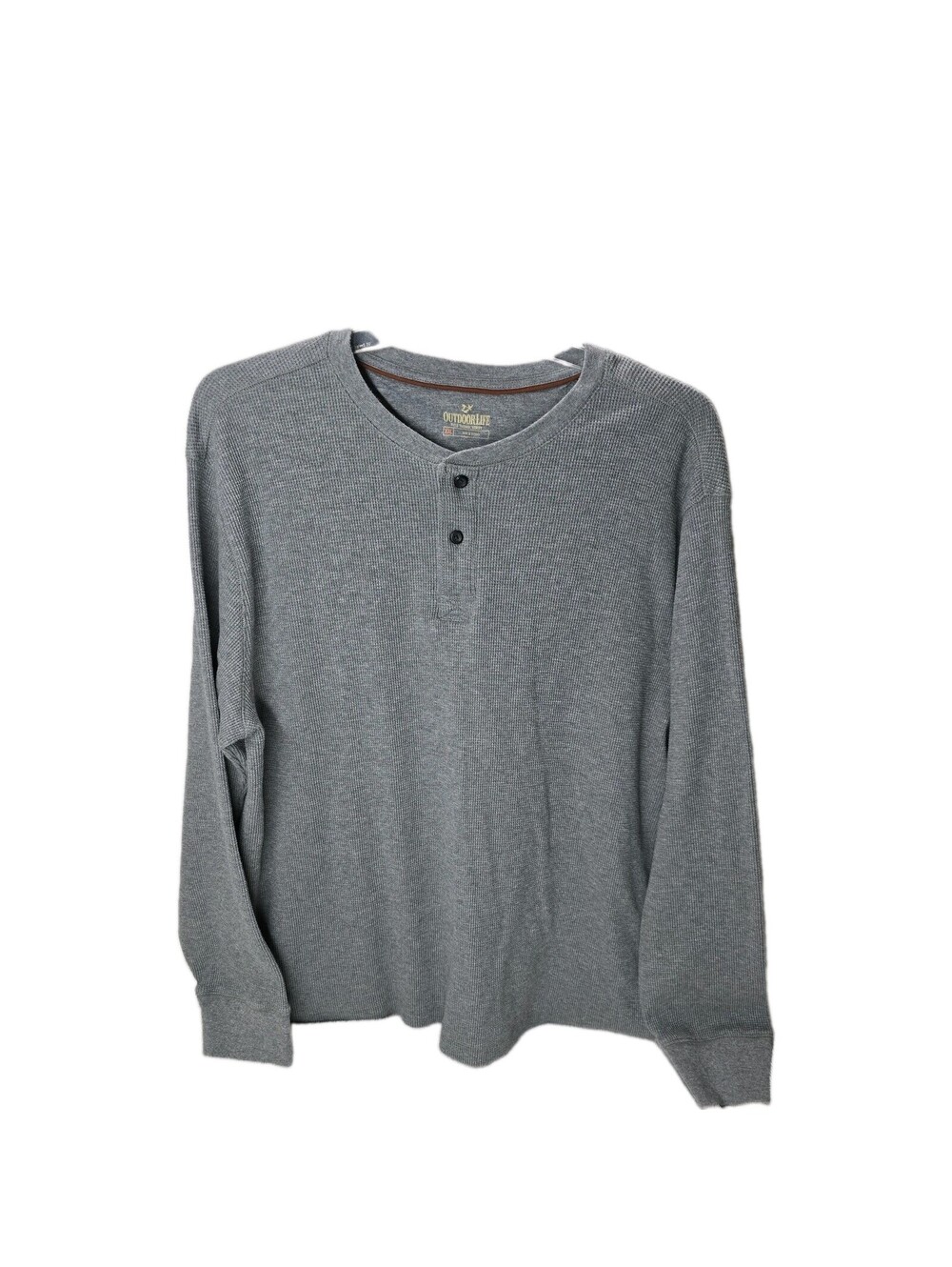 Outdoor Life Field Thermal Mens Size XXL Gray Blue Henley Pullover Shirt
